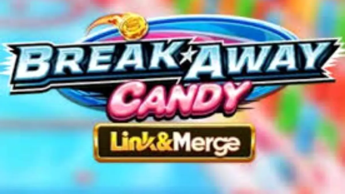 Tampilan visual slot Break Away Candy Link&Merge dengan tema hoki dan permen